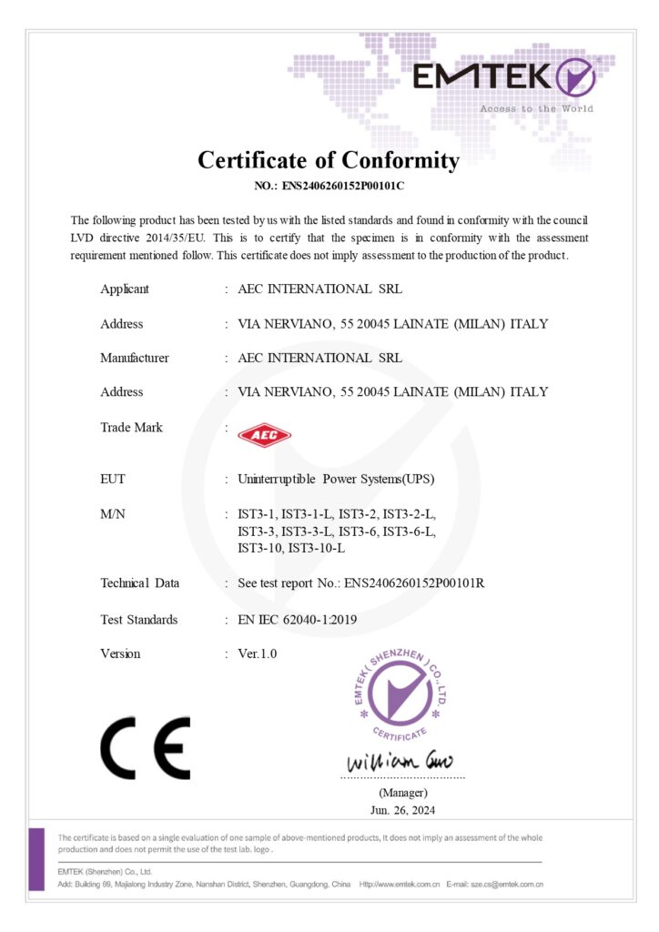 IST3 1-10K IEC 62040-1 ENS2406260152P00101C certificate_page-0001