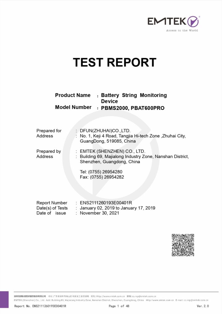 PBMS2000, PBAT600pro CE-EMC REPORT_page-0001